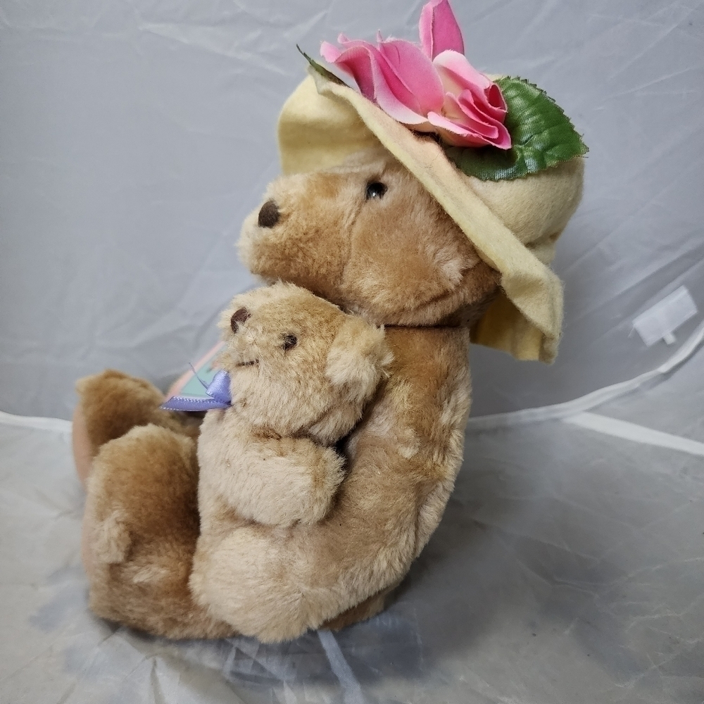 NWT Vintage Hallmark Bearnadette Cuddlesworth & Baby Fuzzmore Plush Stuffed New - Picture 2 of 12
